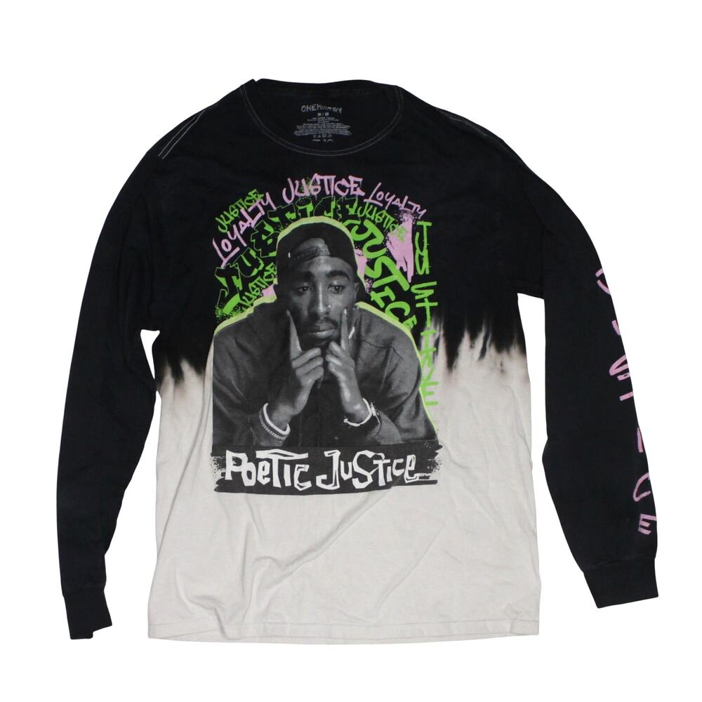 Chemistry Tupac Poetic Justice Long Sleeve T-Shirt mens unisex sz M black white